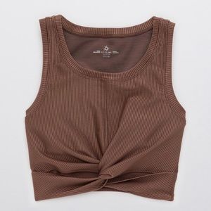 👁NWT👁 AE Ribbed shine front twist sports bra